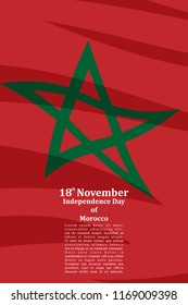 Independence Day of Morocco vector illustration. Suitable for greeting card, poster and banner.