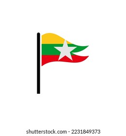 independence day of Myanmar icon set vector sign symbol