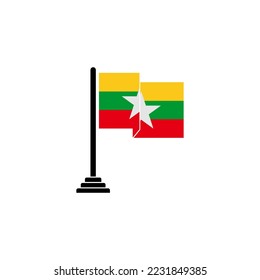 independence day of Myanmar icon set vector sign symbol