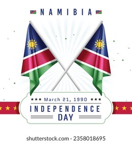Día de la Independencia de Namibia con bandera