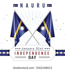 Independence Day of Nauru with Flag