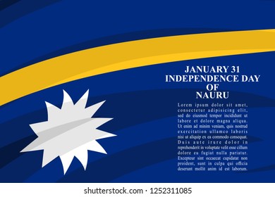 Independence day of Nauru vector illustration. Suitable for greeting card, poster and banner.
