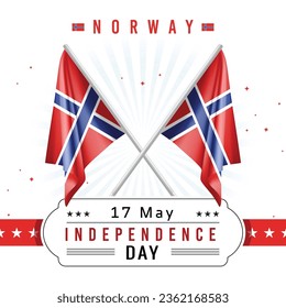 Independence Day of Norway with Flag