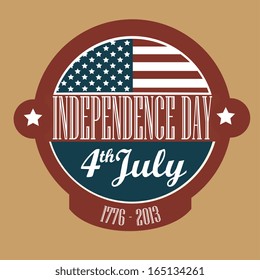 independence day over brown  background vector illustration 