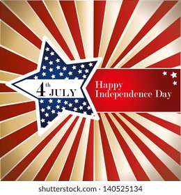 independence day over grunge background vector illustration