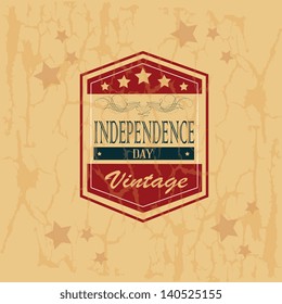 independence day over vintage background vector illustration