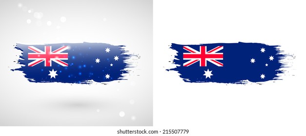 Independence Day. Painted with a brush with paint. Grungy style. Brushstroke. Use for brochures, printed materials, logos. Stock vector. Icon. Image. Picture. National. Standard. Australian flag