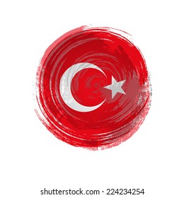 Independence Day. Painted with a brush paint. Grungy style. Brushstroke. Banner Pennon Pennant Background Stock Vector Icon Image Picture Illustration Printed material Logo Flag of Turkey