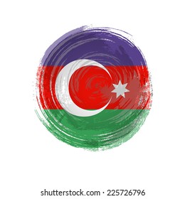 Independence Day painted with a brush with paint. Grungy style. Brushstroke. Use for brochures, printed materials, icons, logos, signs,  elements. Azerbaijani flag