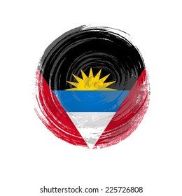 Independence Day painted with a brush with paint. Grungy style. Brushstroke. Use for brochures, printed materials, icons, logos, signs,  elements. Flag of Antigua and Barbuda