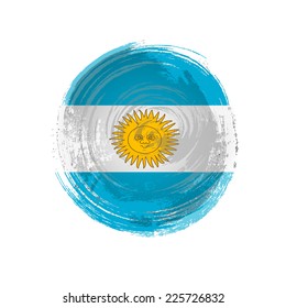 Unabhängigkeitstag gemalt mit einer Bürste mit Farbe. Grauer Stil. Pinselstrich. Verwendung für Broschüren, gedruckte Materialien, Symbole, Logos, Zeichen, Elemente. Flagge Argentiniens