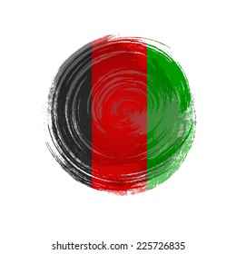 Independence Day painted with a brush with paint. Grungy style. Brushstroke. Use for brochures, printed materials, icons, logos, signs,  elements. Flag of Afghanistan