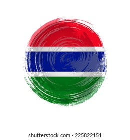 Independence Day painted with a brush with paint. Grungy style. Brushstroke. Use for brochures, printed materials, icons, logos, signs,  elements. Flag of Gambia