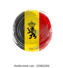 Independence Day painted with a brush with paint. Grungy style. Brushstroke. Use for brochures, printed materials, icons, logos, signs,  elements. Flag of Belgium