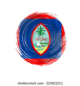 Independence Day painted with a brush with paint. Grungy style. Brushstroke. Use for brochures, printed materials, icons, logos, signs,  elements. Flag of Guam