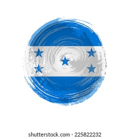 Independence Day painted with a brush with paint. Grungy style. Brushstroke. Use for brochures, printed materials, icons, logos, signs,  elements. Flag of Honduras