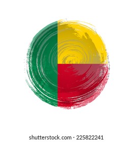 Independence Day painted with a brush with paint. Grungy style. Brushstroke. Use for brochures, printed materials, icons, logos, signs,  elements. Flag of Benin