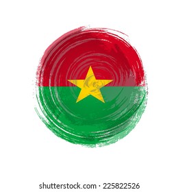 Independence Day painted with a brush with paint. Grungy style. Brushstroke. Use for brochures, printed materials, icons, logos, signs,  elements. Flag of Burkina Faso