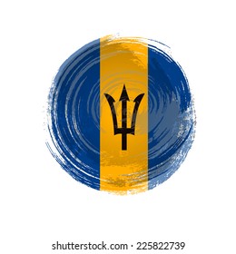 Independence Day painted with a brush with paint. Grungy style. Brushstroke. Use for brochures, printed materials, icons, logos, signs,  elements. Flag of Barbados