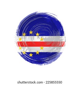 Independence Day painted with a brush with paint. Grungy style. Brushstroke. Use for brochures, printed materials, icons, logos, signs,  elements. Flag of Cape Verde