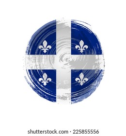 Independence Day painted with a brush with paint. Grungy style. Brushstroke. Use for brochures, printed materials, icons, logos, signs,  elements. Quebec flag