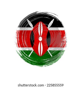 Independence Day painted with a brush with paint. Grungy style. Brushstroke. Use for brochures, printed materials, icons, logos, signs,  elements. Flag of Kenya