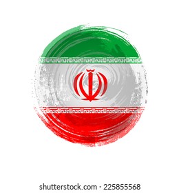Independence Day painted with a brush with paint. Grungy style. Brushstroke. Use for brochures, printed materials, icons, logos, signs,  elements. Flag of Iran