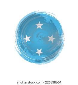 Independence Day painted with a brush with paint. Grungy style. Brushstroke. Use for brochures, printed materials, icons, logos, signs,  elements. Flag of Micronesia