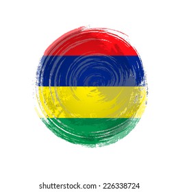 Independence Day painted with a brush with paint. Grungy style. Brushstroke. Use for brochures, printed materials, icons, logos, signs,  elements. Flag of Mauritius