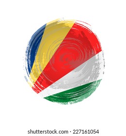 Independence Day painted with a brush with paint. Grungy style. Brushstroke. Use for brochures, printed materials, icons, logos, signs,  elements. Flag of Seychelles