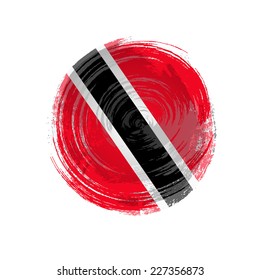 Independence Day painted with a brush with paint. Grungy style. Brushstroke. Use for brochures, printed materials, icons, logos, signs,  elements. Flag of Trinidad and Tobago
