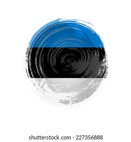 Independence Day painted with a brush with paint. Grungy style. Brushstroke. Use for brochures, printed materials, icons, logos, signs,  elements. Flag of Estonia