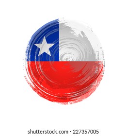 Independence Day painted with a brush with paint. Grungy style. Brushstroke. Use for brochures, printed materials, icons, logos, signs,  elements. Flag of Chile