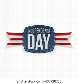 Independence Day paper Label with Type and Ribbon