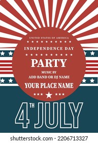 independence day party celebration poster social media post or flyer template design