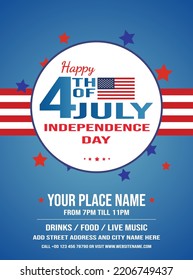 independence day party celebration poster flyer or social media post template design