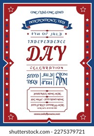 Independence  day party poster flyer social media post design