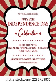Independence day party poster flyer social media post template design