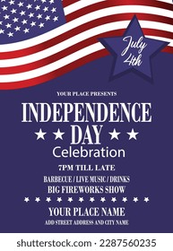 Independence day party poster flyer  social media post design