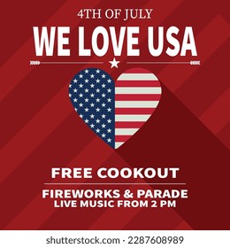 Independence day party poster flyer social media post design