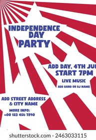 Independence day party poster flyer or  social media post design