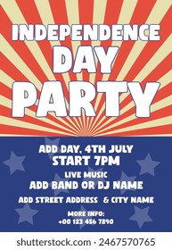 Independence day party poster flyer social media  post design