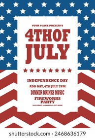 Independence  day party poster flyer or social media post design