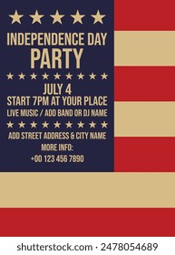 Independence day  party poster flyer social media post design