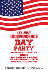 Independence day  party poster  flyer or social media post design