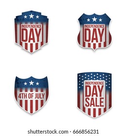 Independence Day patriotic vector Banners Set