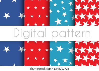 Independence day pattern holiday pattern set of seamless backgrounds for digital paper with clipping mask