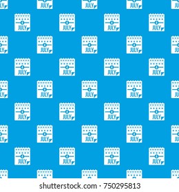 Independence day pattern repeat seamless in blue color for any design. Vector geometric illustration