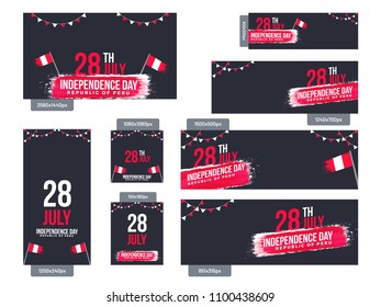 Independence Day of Peru Celebration Background. 