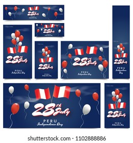 Independence Day of Peru Celebration Background. 